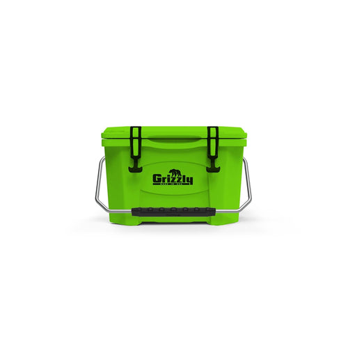 20 Cooler Grizzly | 20 qt Ice Chest Durable Rotomolded Insulated | Made in USA | Warranty for Life | For Beach Boat Camping Fishing Hunting | G20 | Lime
