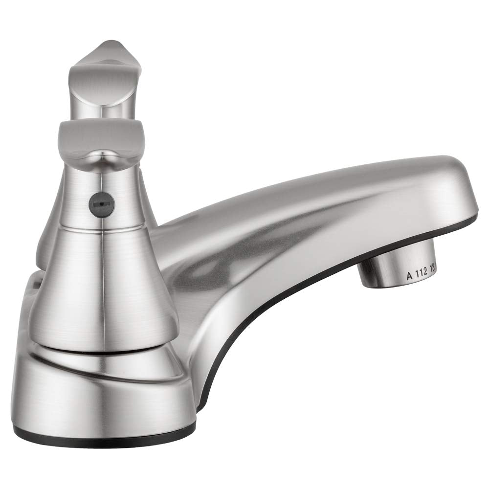 Dura Faucet RV Bathroom Faucet DF-PL700LH-SN with Winged Levers (Satin Nickel)