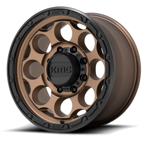 KMC Wheels KM5416 Wheel Matte Bronze with Black Lip Aluminum (17 x 9. inches /6 x 139 mm, -12 mm Offset)