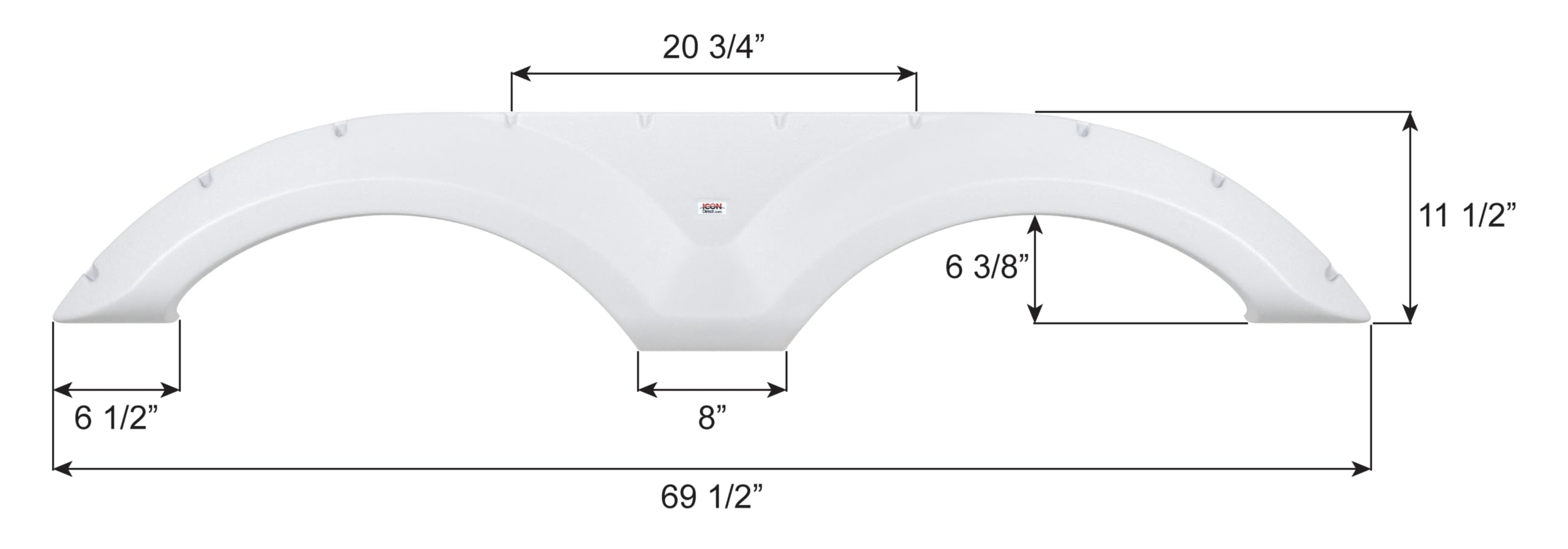 Fender Skirt ICON 14773, Tandem, Forest River, FS4183, Polar White