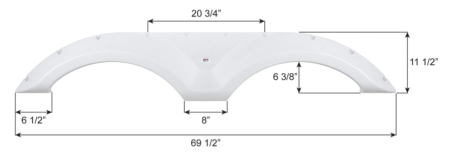Fender Skirt ICON 14773, Tandem, Forest River, FS4183, Polar White