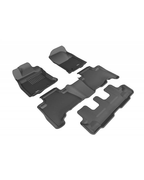 3D MAXpider Kagu Custom Fit Floor Mat (Black) Compatible with Toyota 4Runner 7-Seat 2013-2024 - Full Set