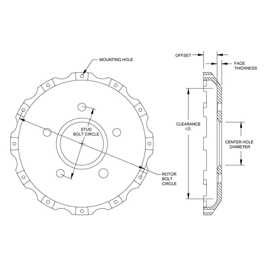 Front Hat-BB 535" Offset