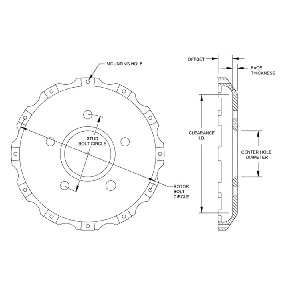 Rear Hat-BB,1.00" Offset