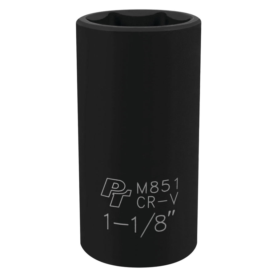 1/2-Inch Drive Performance Tool M851 6-Point Impact Socket, 1-1/8-Inch for Heavy Duty Applications with Enhanced Grip and Durability