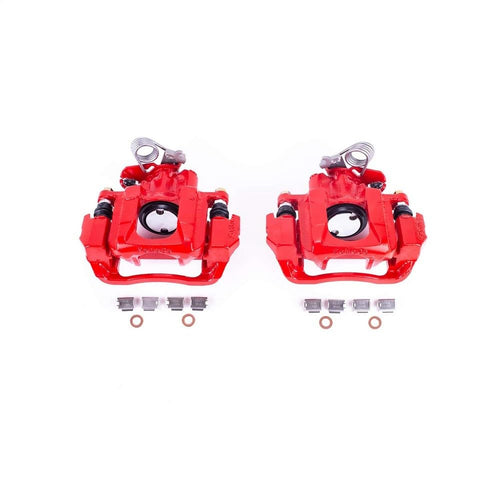 Power Stop S5212 Rear Pair of High-Temp Red Powder Coated Calipers For Ford Flex 2009, Lincoln MKS 2009-2012 [Model Specific]