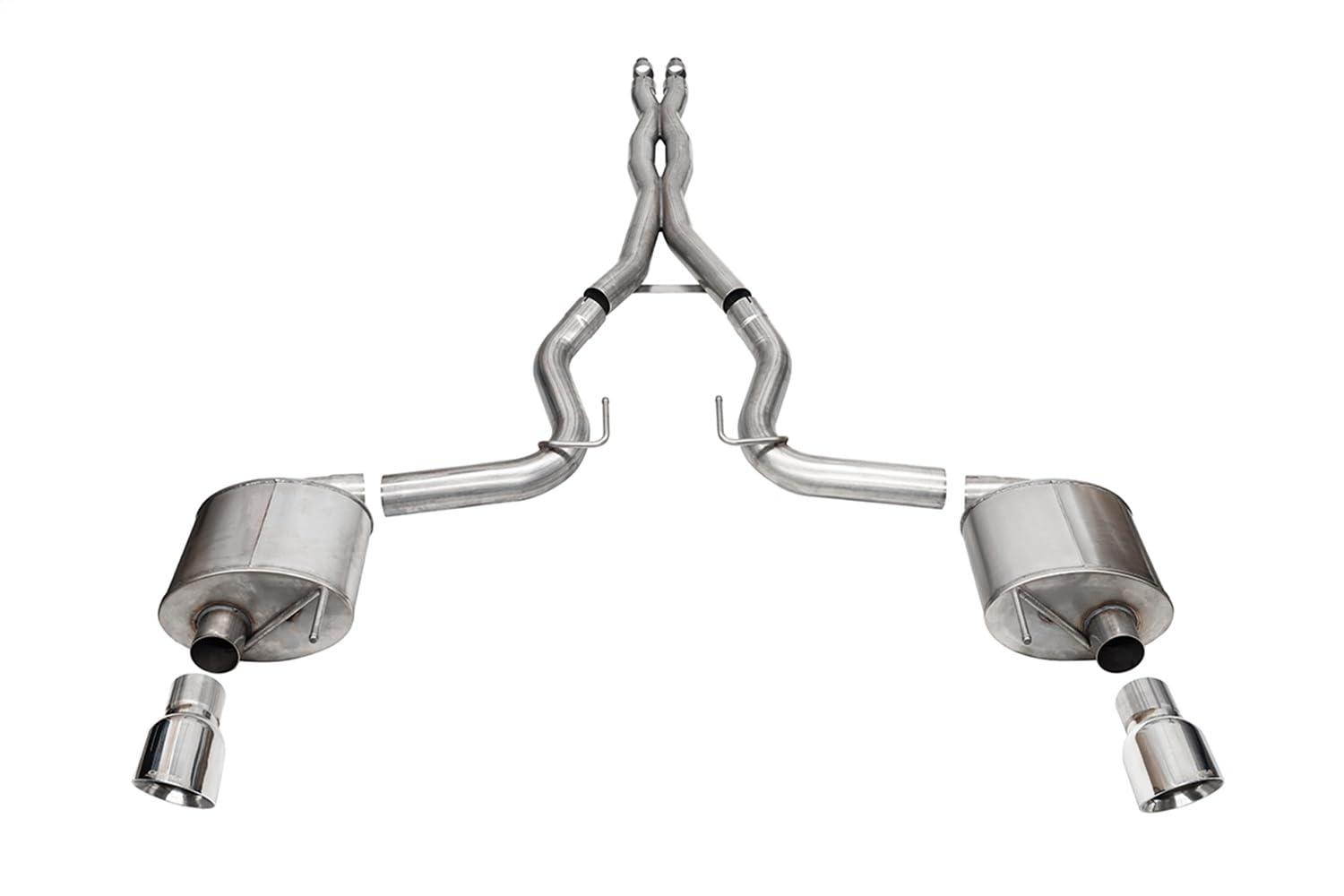 3.0 in Extreme, Sporty Cat-Back 4.5 in Slash Tips for 2024 Mustang GT Coupe by CORSA PERFORMANCE