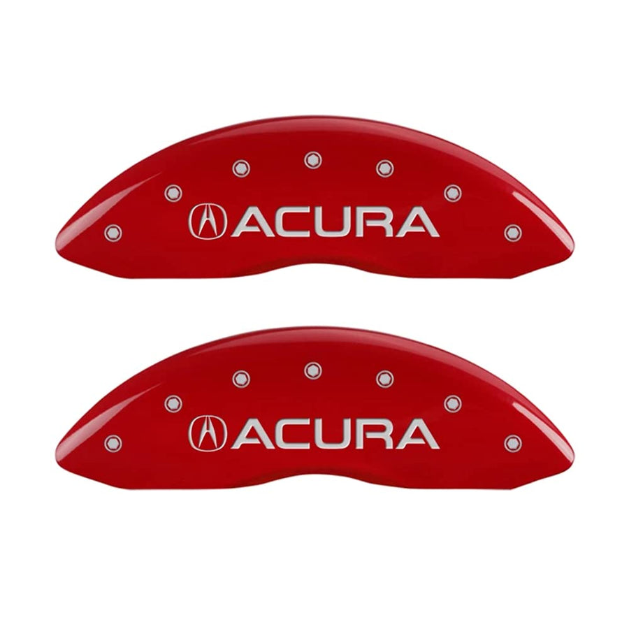 MGP Caliper Covers Red Powder Coat Finish 39013SMDXRD Engraved Caliper Cover with Silver Characters, Set of 4 "Acura/MDX"