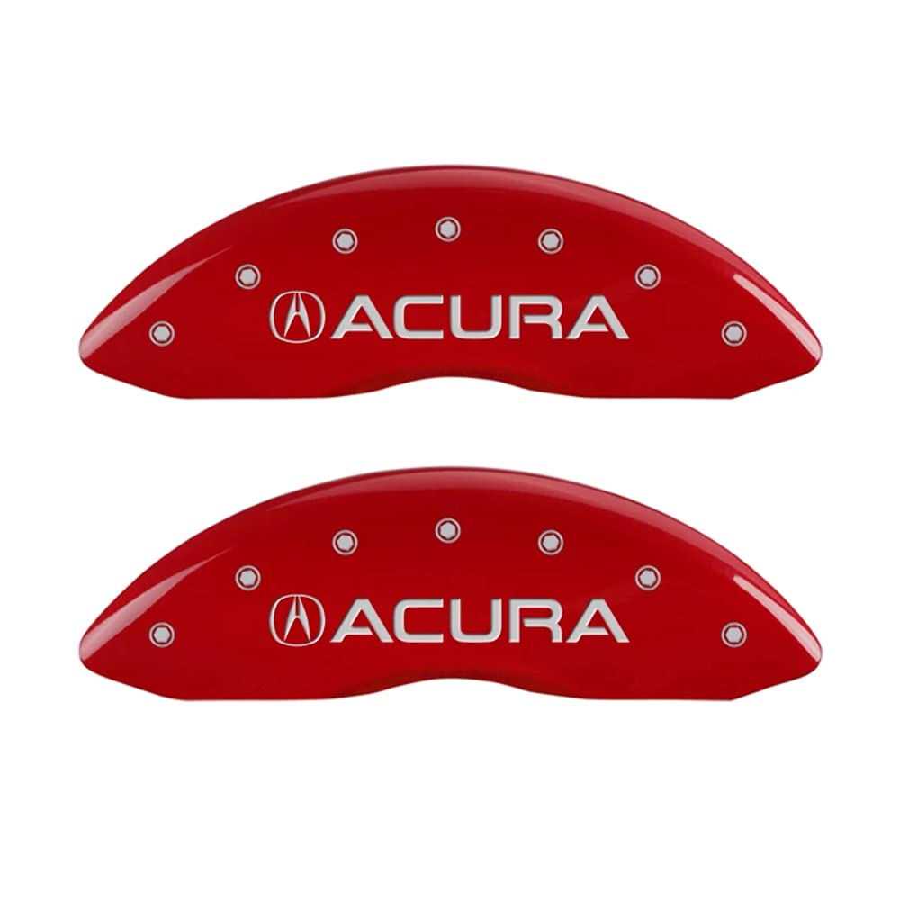 MGP Caliper Covers Red Powder Coat Finish 39013SMDXRD Engraved Caliper Cover with Silver Characters, Set of 4 "Acura/MDX"