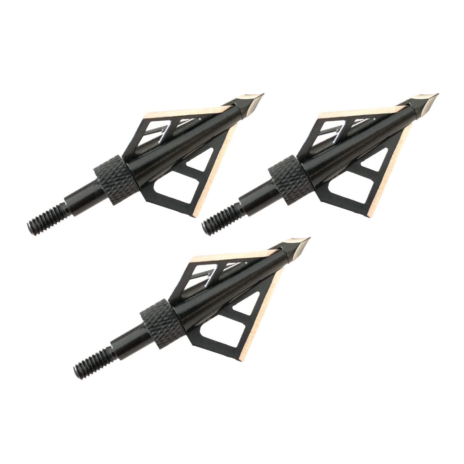 HME Archery 100 Grain Hunting Stainless Steel 1 3/16 Inch Cutting Diameter Fixed Blade Broadhead, 3 Pack