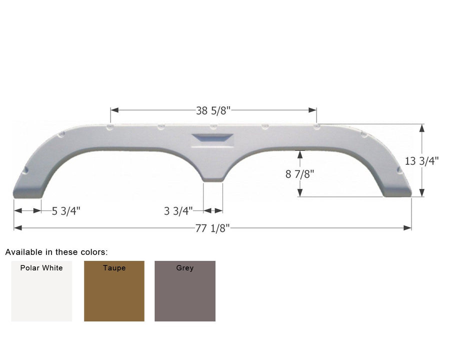 Taupe ICON 01473 7.03" x 13.75" Tandem Fender Skirt
