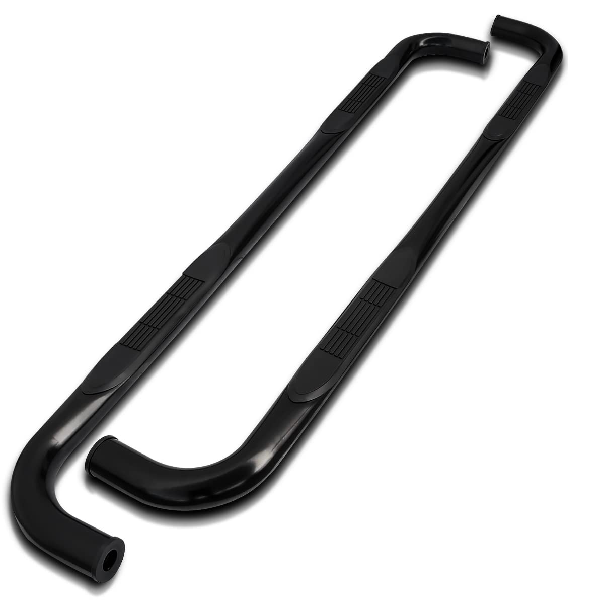 3" Round Side Step Nerf Bar Black Spec-D Tuning Compatible with 2019-2021 Chevy Silverado 1500 Double Cab, 2020-2021 Silverado 2500 3500, L+R Pair