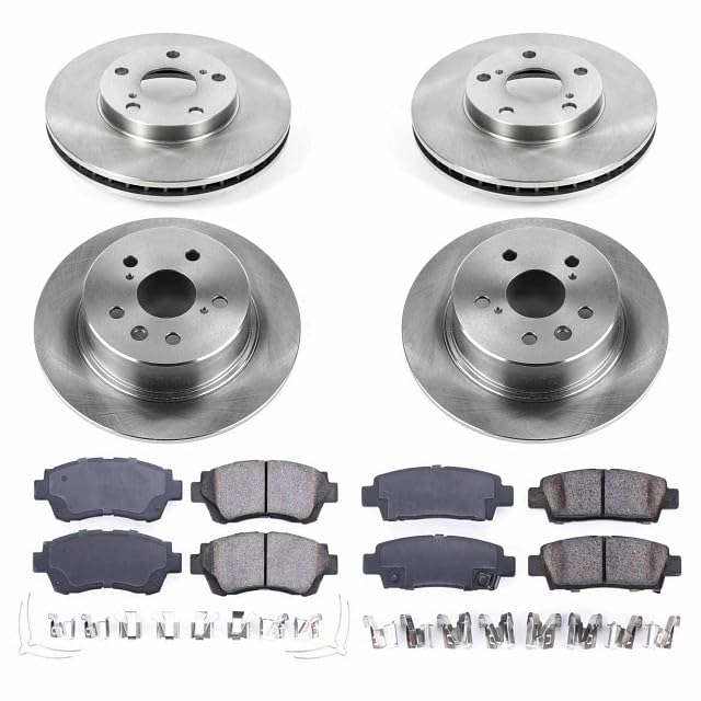 Power Stop Autospecialty KOE4359 Front and Rear Replacement Brake Kit-OE Brake Rotors & Ceramic Brake Pads For Toyota Avalon 1995-1997 [Model Specific]