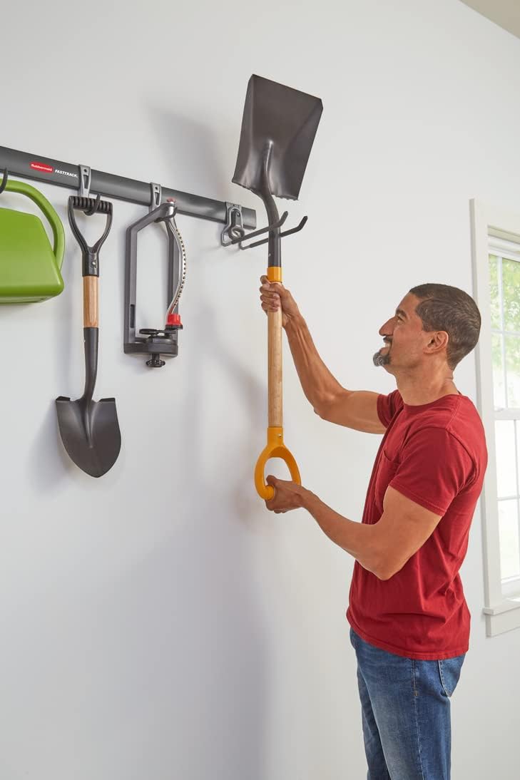 Rubbermaid FastTrack Garage Storage Utility Hooks All in One 5 Piece Black Kit and Tool Organizer Heavy Duty for Home/Garage/Shed/Garden