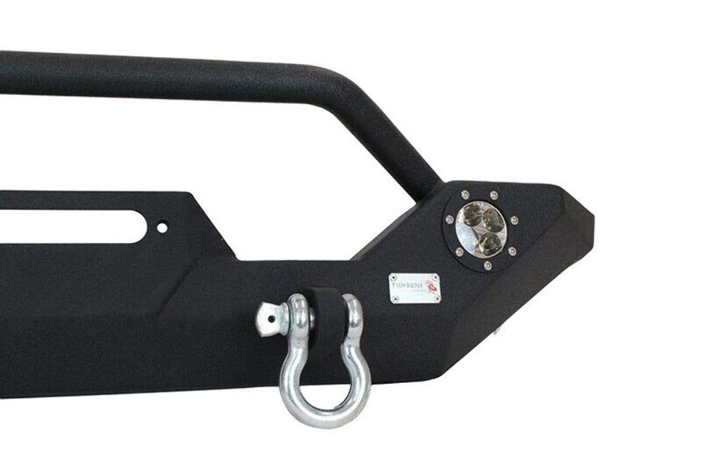 Offroad FISHBONE Jeep TJ/YJ Front Bumper W/LED's 87-06 Wrangler TJ/YJ Steel Black Textured Powercoat