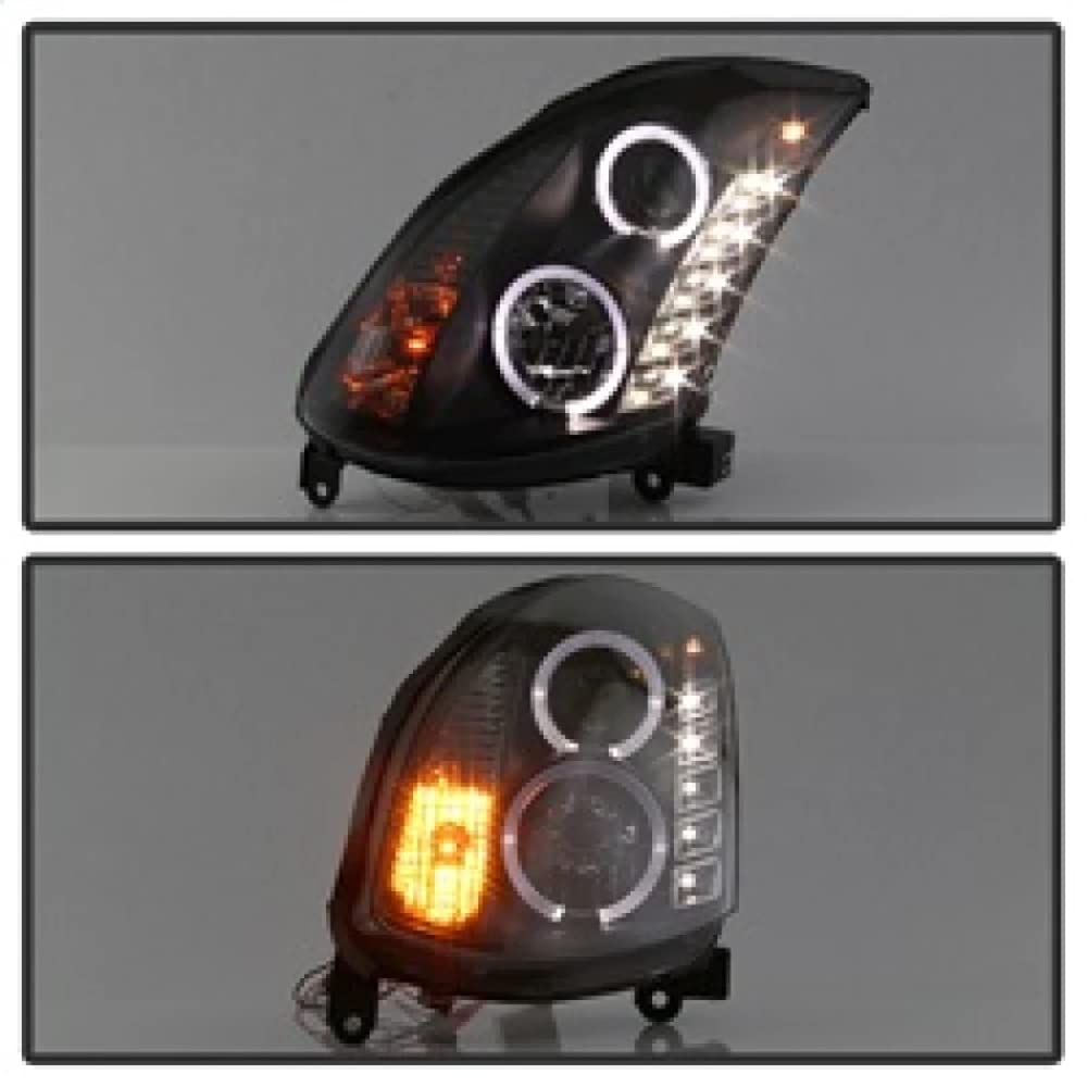 Spyder Infiniti G35 03-07 2DR Projector Headlights - Xenon/HID Model Only (Not Compatible With Halogen Model) - LED Halo - DRL - Black - High H4 (Included) - Low D2R (Not Included)