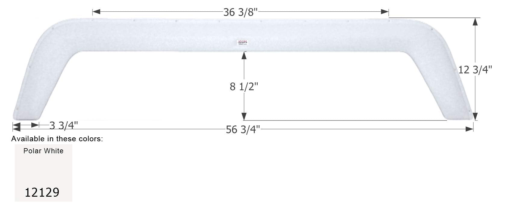 Fender Skirt ICON, Tandem, Forest River, FS2129, Polar White