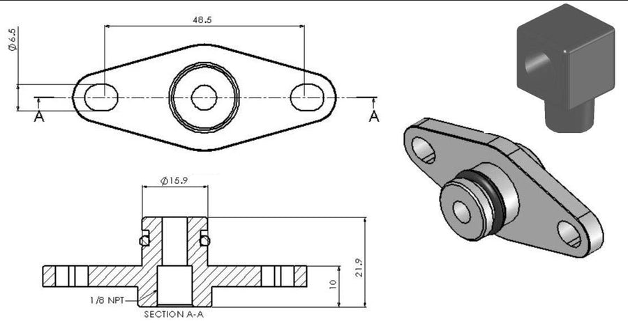 Fuel Rail Adapter Turbosmart TS-0402-1013 for Subaru