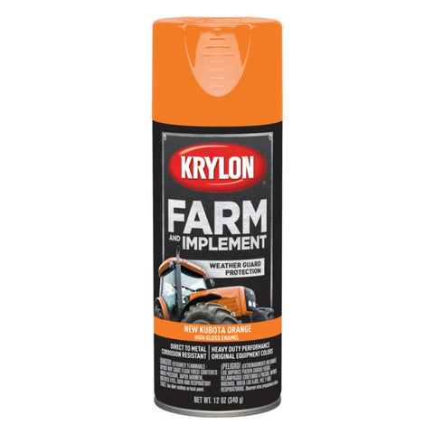 Krylon Farm & Implement K01954008 Spray Paint, High Gloss, New Kubota Orange, 12 oz(340 grams)