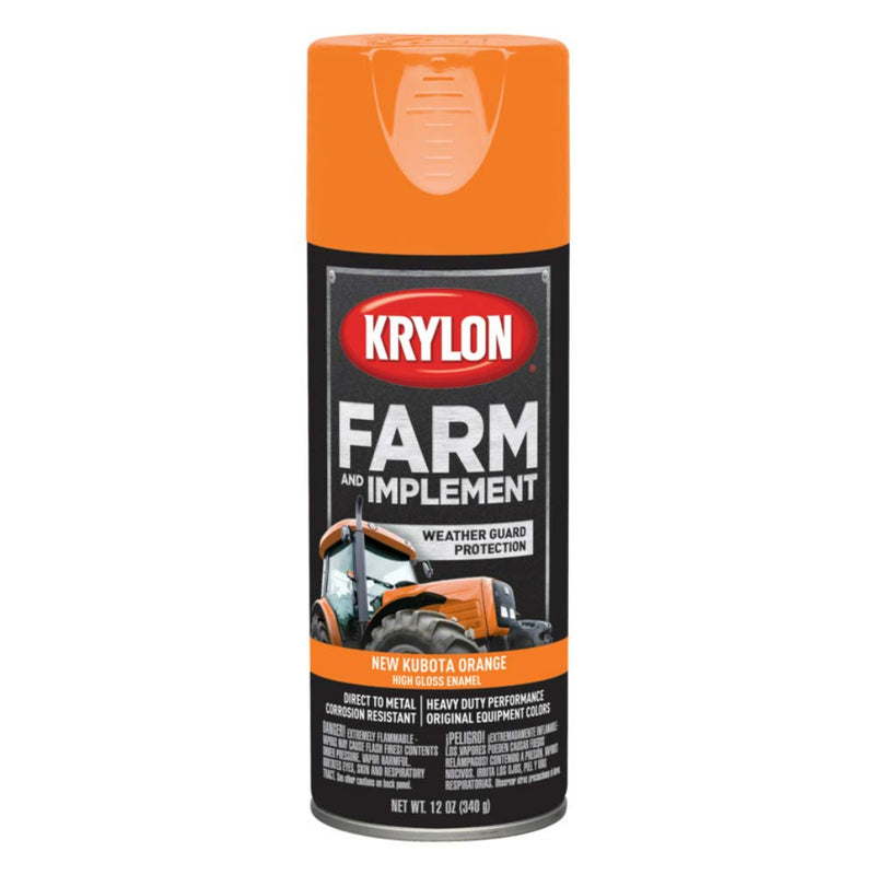Krylon Farm & Implement K01954008 Spray Paint, High Gloss, New Kubota Orange, 12 oz(340 grams)