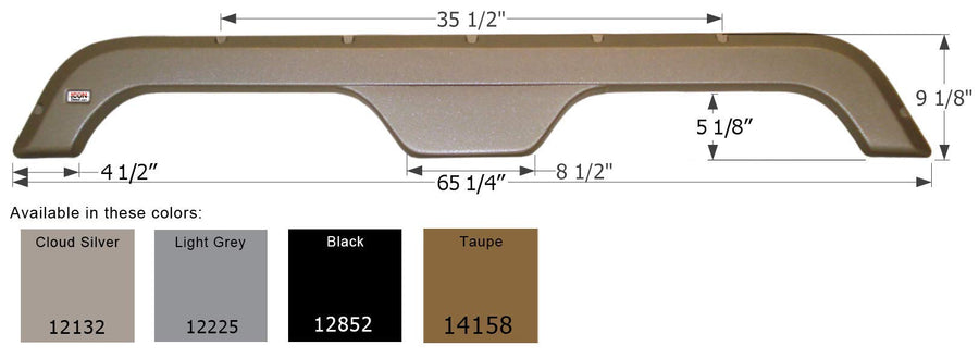 Tandem Axle Fender Skirt ICON 12852 FS2132 for R-Vision - Black