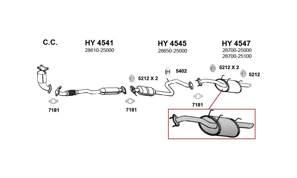 Muffler, Rear ANSA (HY4547)