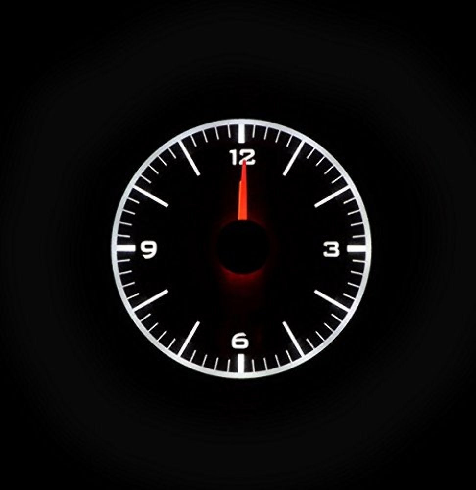 Dakota Digital Analog Clock Gauge 55 56 Chevy Car for VHX gauges only Black Alloy White Backlighting VLC-55C-K-W