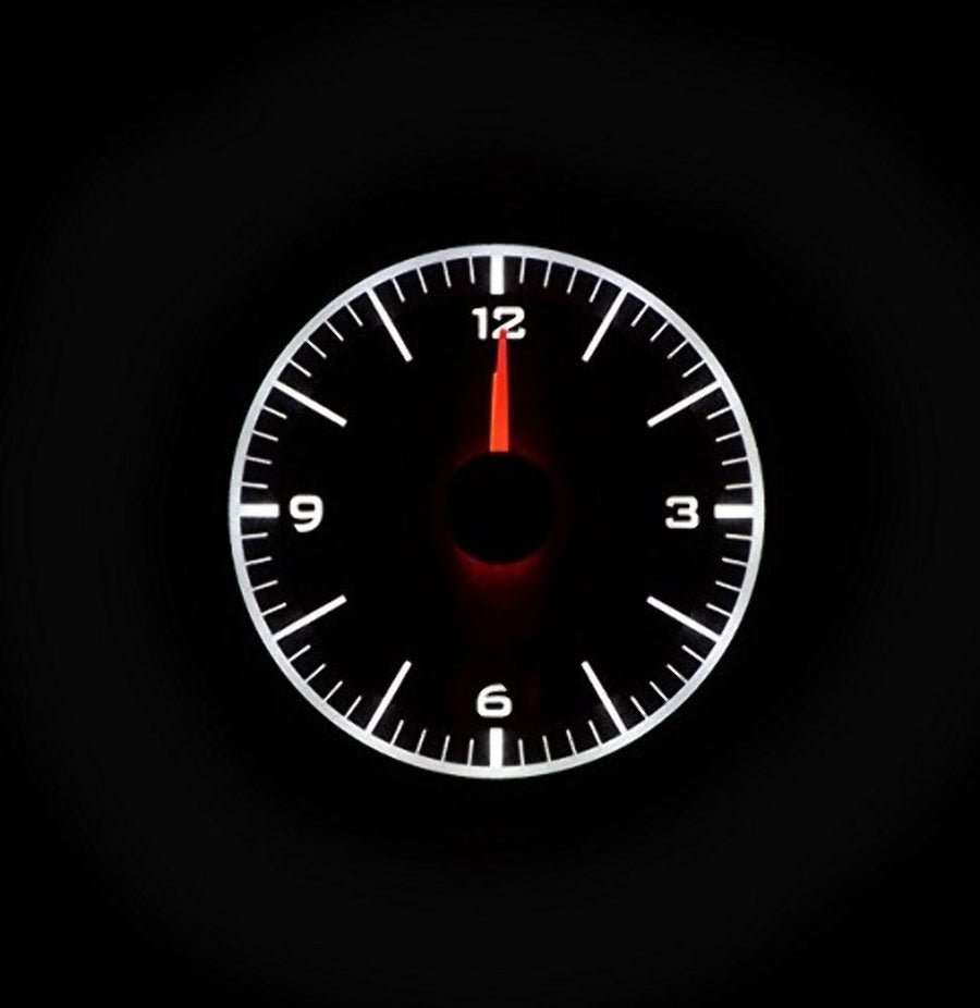 Dakota Digital Analog Clock Gauge 55 56 Chevy Car for VHX gauges only Black Alloy White Backlighting VLC-55C-K-W