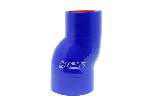High Temp HPS HTSOR-200-250-L6-BLUE 4-ply Reinforced Silicone Offset Reducer Coupler Hose, 60 psi Maximum Pressure, 2" - 2-1/2" ID, 6" Length, Blue