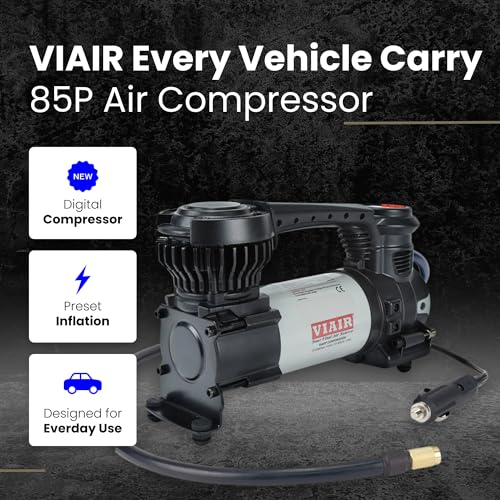 Digital VIAIR EVC85P - Portable Air Compressor Tire Inflator for Car, SUV & Truck | Preset Automatic Shut Off Feature | 12V Road Tire Pump Air Compressor 60 PSI