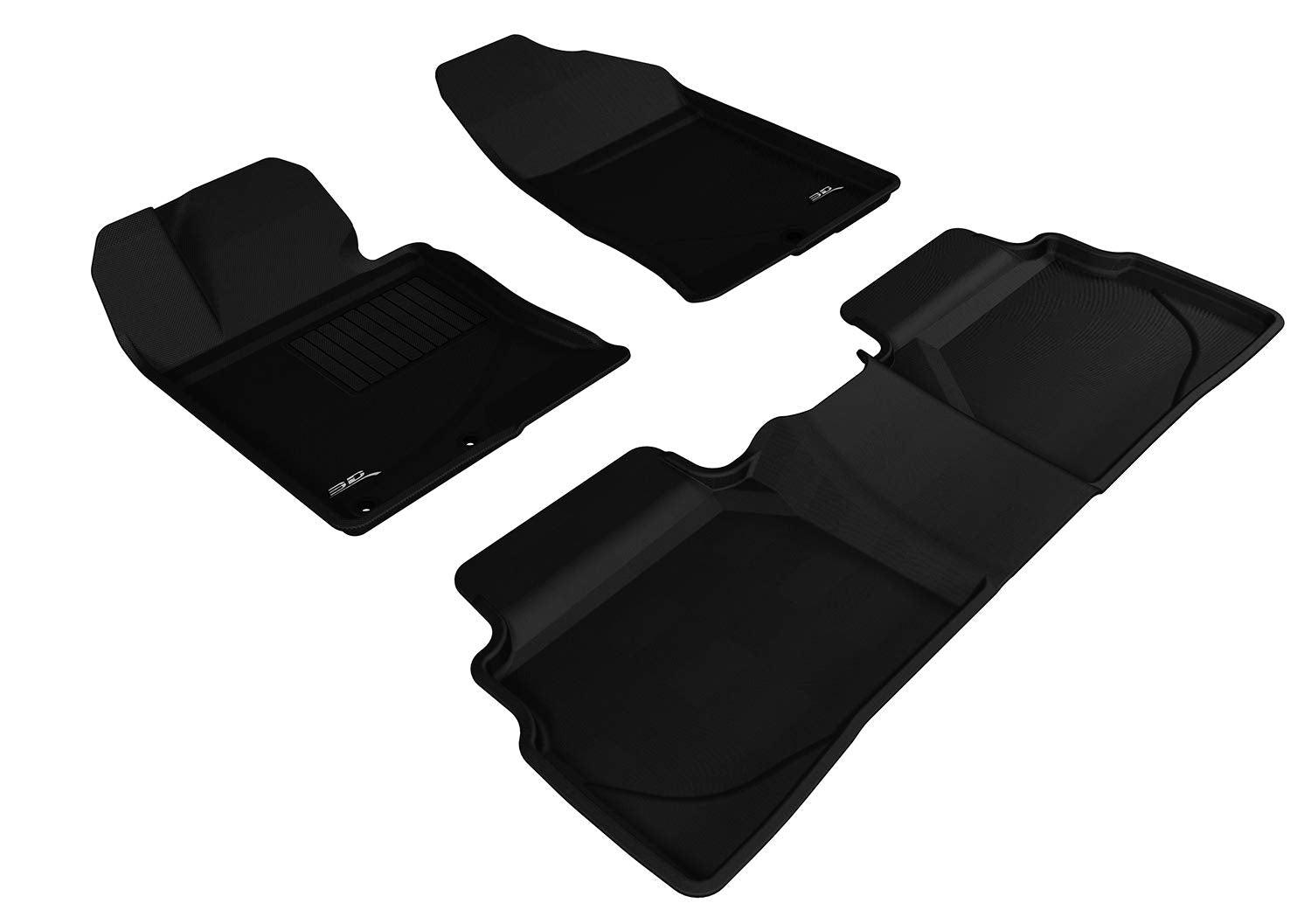 Complete Set 3D MAXpider Custom Fit All-Weather Floor Mat for Select Hyundai Sonata Models - Kagu Rubber (Black)