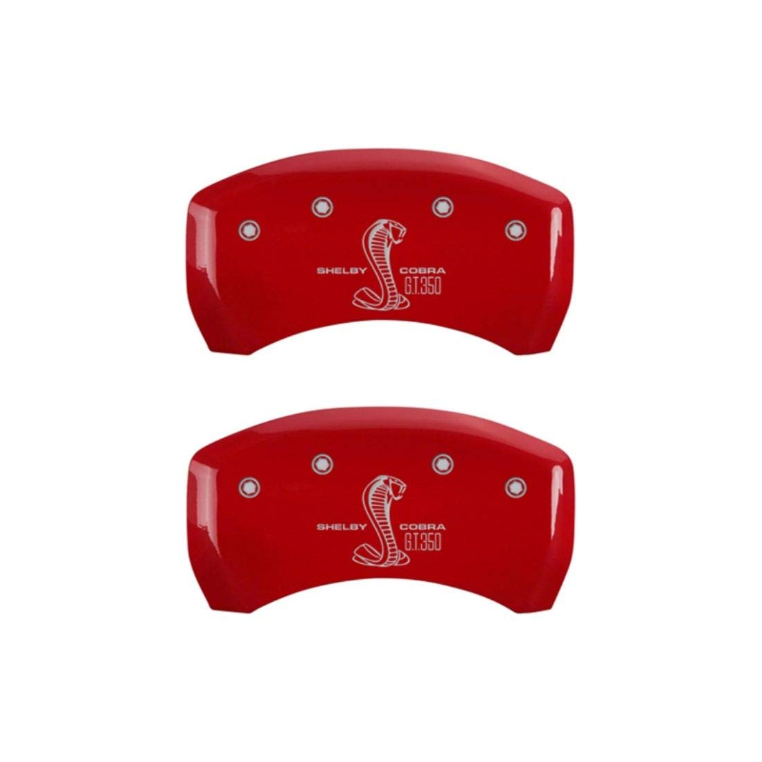 Red MGP Caliper Covers 10010RGT3RD Brake Covers Engraved with Silver GT350 Shelby (Set of 2)