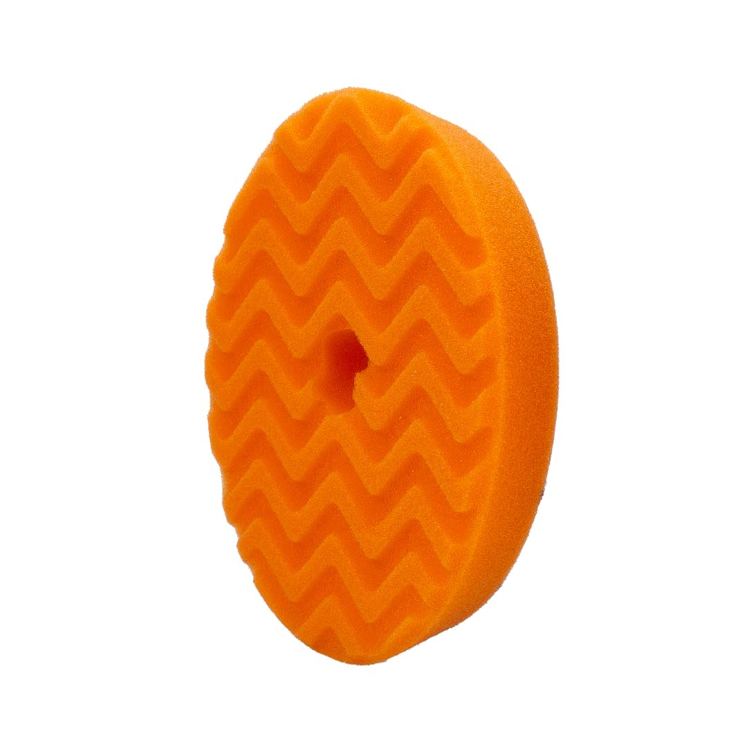 5” Maxshine Universal Orange AIO Foam Cutting Pad | All-in-One Polishing Pad with Hook & Loop Backing | for Cutting, Polishing & Finishing | Compatible with Dual Action & Rotary Polishers