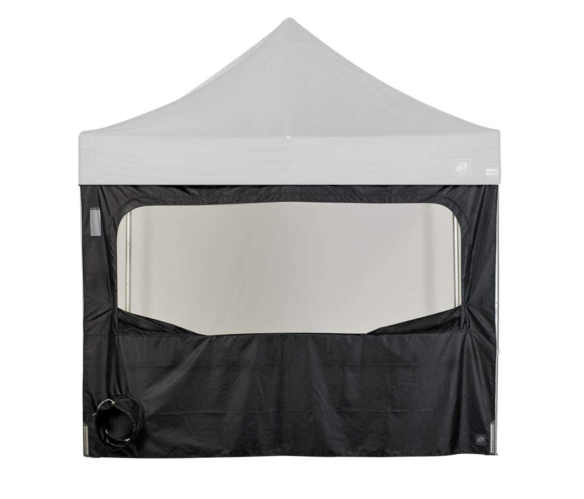 E-Z UP PRO Utility Single Sidewall, Fits 10' Straight Leg, Includes Large Screened Window with Utility Ports, Black