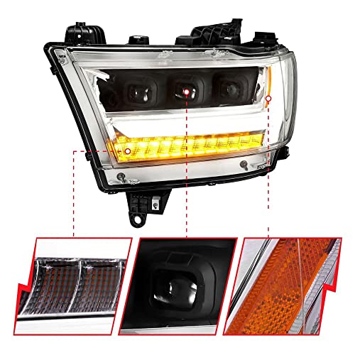 19-20 Dodge Ram 1500 Tradesman LED Projector Headlights Aridex Plank Style w/Sequential Black (Driver) (111495-L)