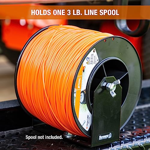 Buyers Products LT40 Commercial Trimmer Line Holder Weed Wacker w/ Mounting Hardware & Low Profile Steel Bracket Supports 3 Pound Spools, Made In The USA, Landscape Trailer Organization Accessories