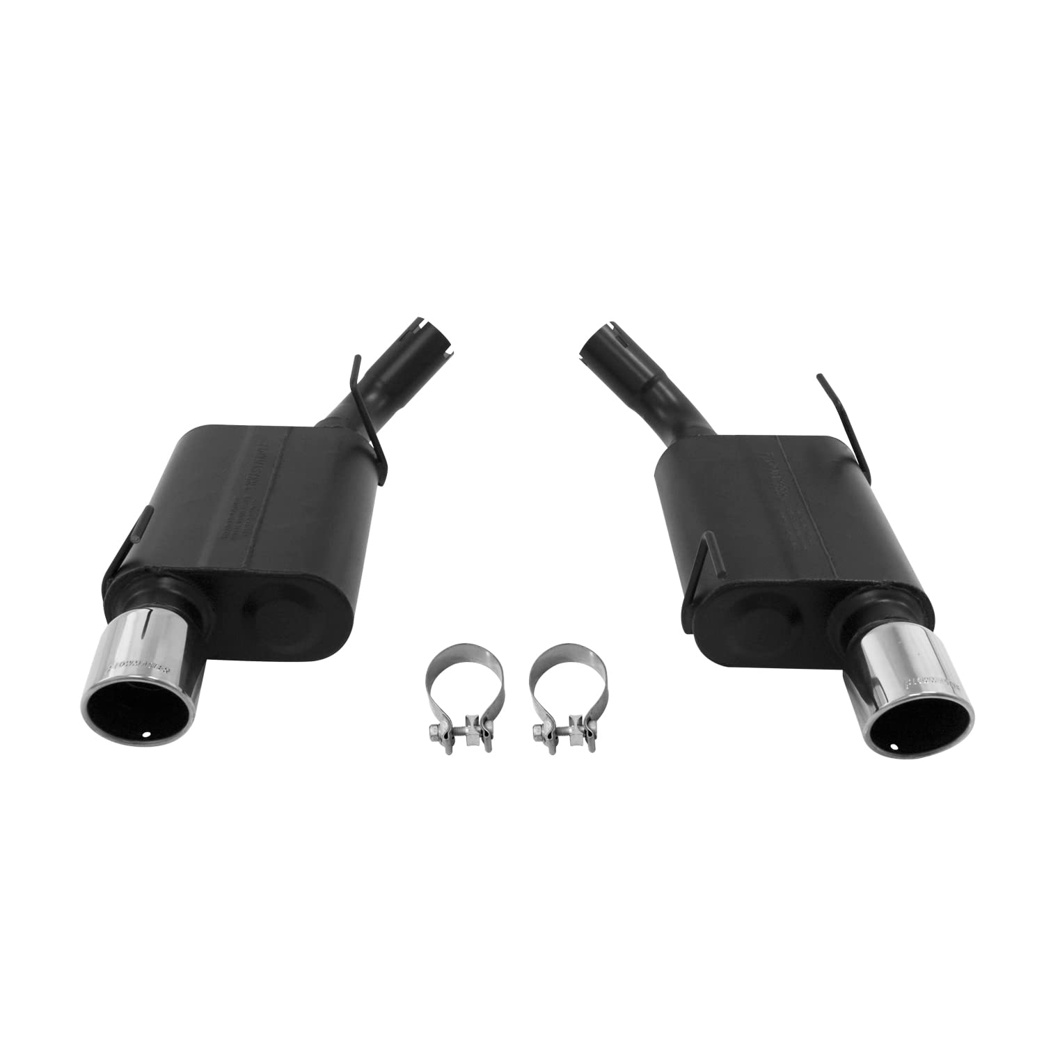 American Thunder Flowmaster 817460 Axle-Back Exhaust Kit 2.5 Inch 409 Stainless Steel 4 Inch Stainless Tips Compatible with 2005-2010 Ford Mustang GT, GT500, California Special 4.6L 5.4L