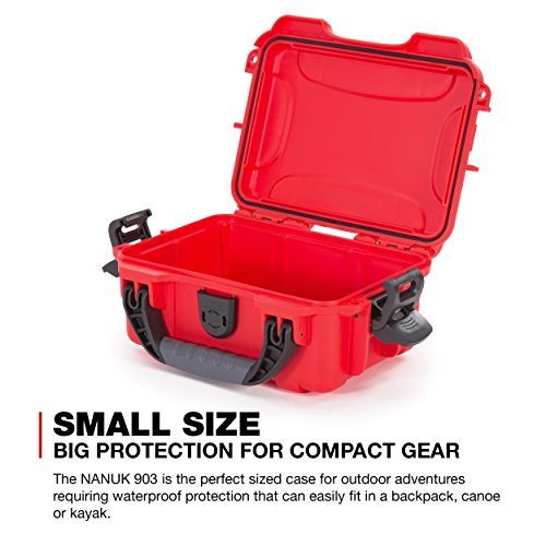Red Nanuk 903 Small Waterproof Hard Case 9.1" x 6.8" x 3.8"