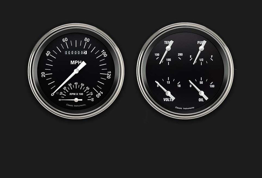 Hot Rod Classic Instruments HR62SLC Speedometer with Built in Tach & Quad Gauge - GM 4 5/8"