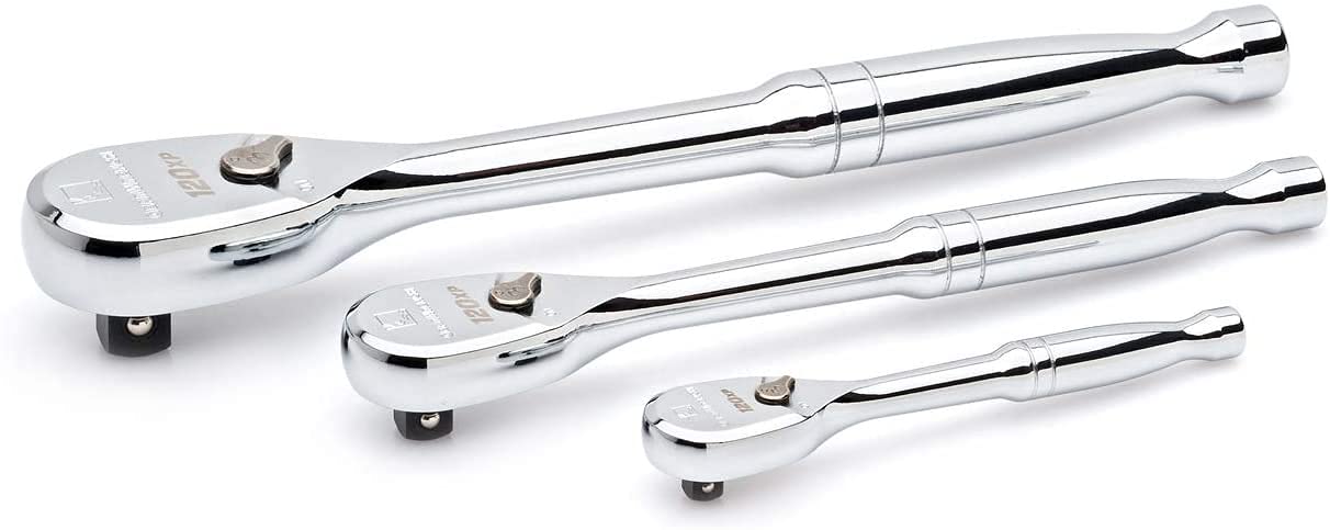 3 Piece GEARWRENCH 120XP Teardrop Ratchet Set | 1/4 Inch, 1/2 Inch & 3/8 Inch Drive| 81206P