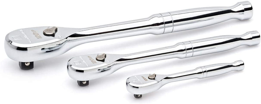 3 Piece GEARWRENCH 120XP Teardrop Ratchet Set | 1/4 Inch, 1/2 Inch & 3/8 Inch Drive| 81206P