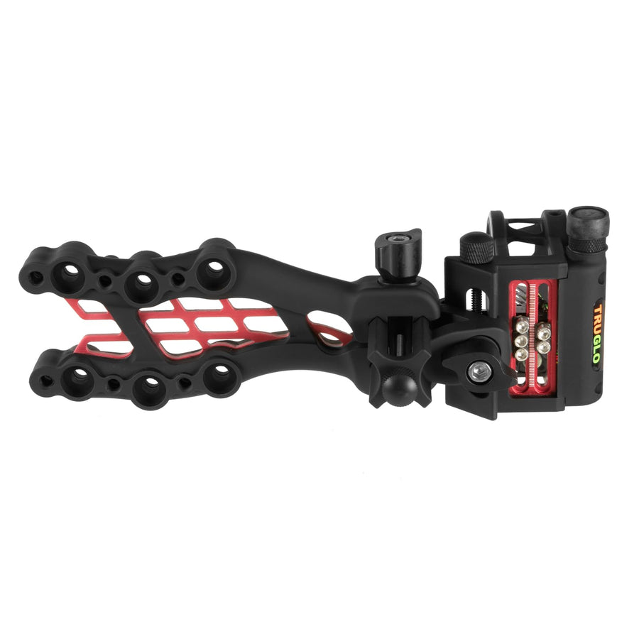 Carbon TRUGLO Hybrid 5-Pin Durable Ultra-Lightweight Micro-Adjustable Bow Sight with Large Circular Field of View, Toolless Micro Adjustment, Black