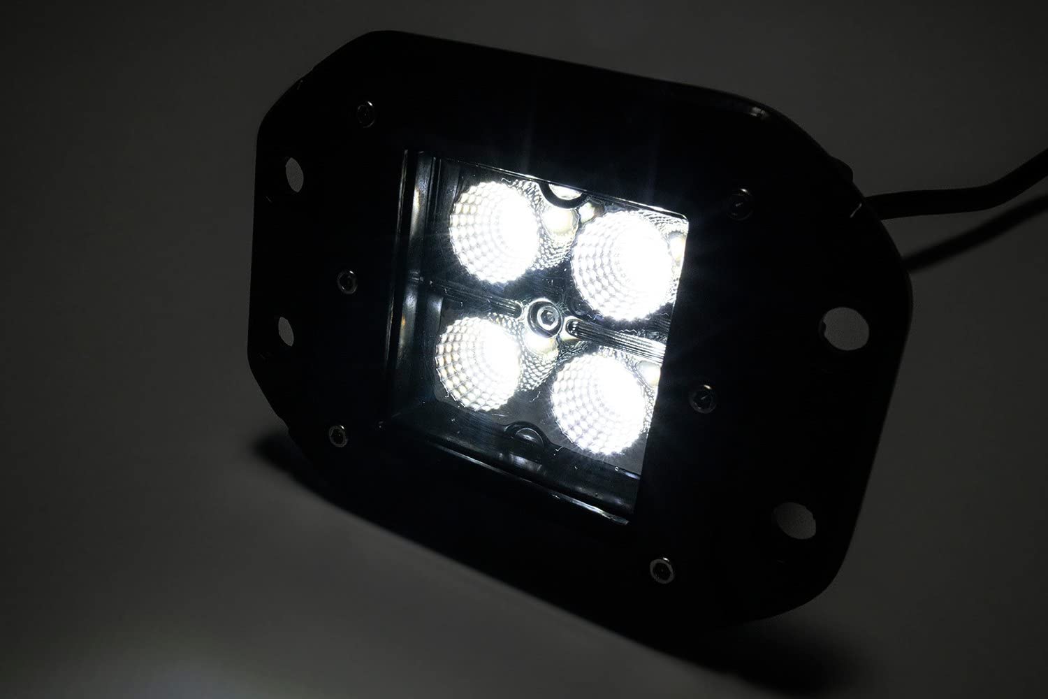 2" Square Cree Led Flood Flush Mount Light Southern Truck 77910, Single Unit, Chrome Series Amber/White; Includes Hardware, Harness Sold Separately