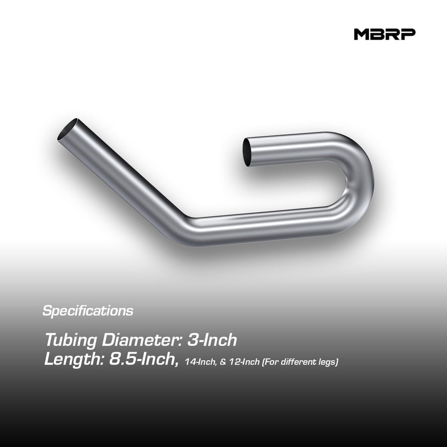 MBRP 3" Aluminized MB2024 Dual Bend Pipe 45˚ and 90˚