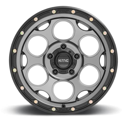 KMC Wheels Dirty Harry KM541 Satin Gray with Black Lip Wheel with Aluminum (17 x 8.5 inches /6 x 139 mm, 0 mm Offset)