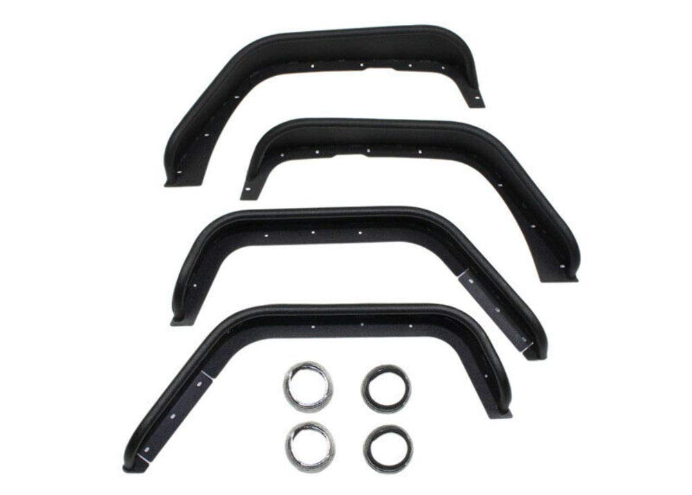 FISHBONE Jeep Offroad JK Tube Fenders 07-17 Wrangler JK Front/Rear Set of 4 Aluminum Black Textured Powdercoat