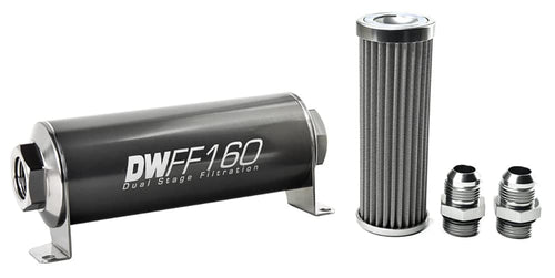 in-line DeatschWerks Fuel Filter and housing kit (8-03-160-100K-10)