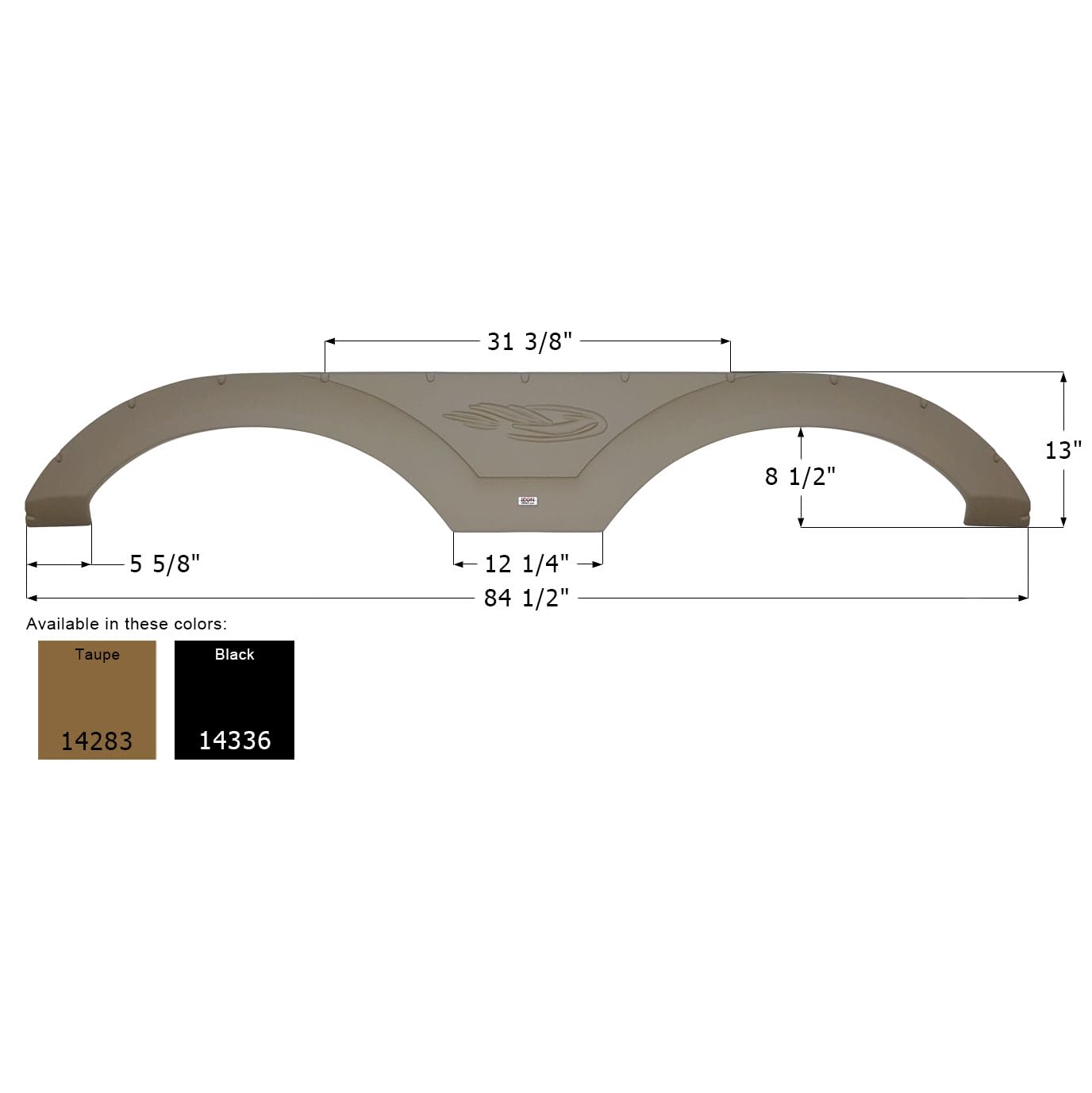 Fender Skirt ICON 14336, Tandem, Forest River, FS4283, Black