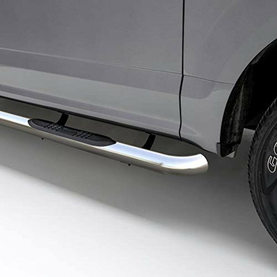3-Inch Round Polished Stainless Steel ARIES Nerf Bars, No-Drill, Fits Select Toyota Highlander
