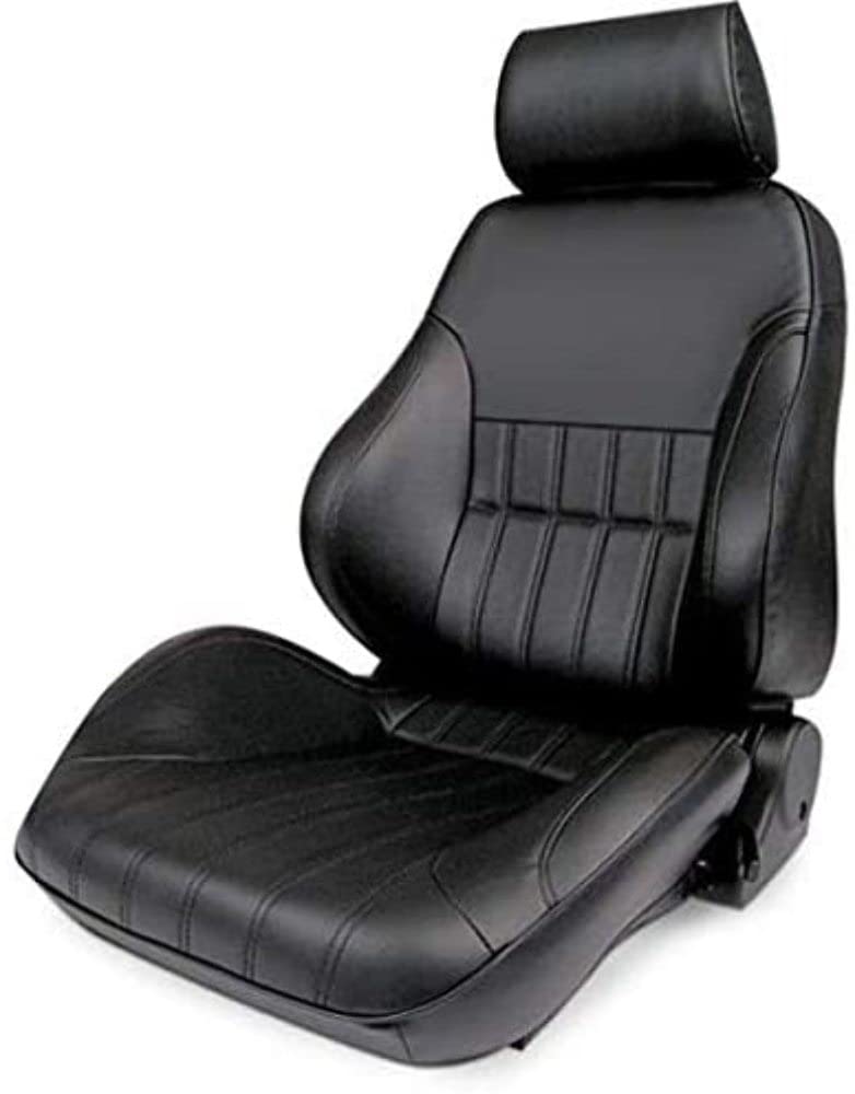 Black Leather ProCar by Scat 80-1000-51LS-LEATHER Racing Rally Smooth Back Recliner Left Seat
